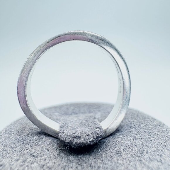 VTG Solid Sterling Silver 925 Textured Freeform Abstract Band Ring Size 8.25 - Picture 5 of 10